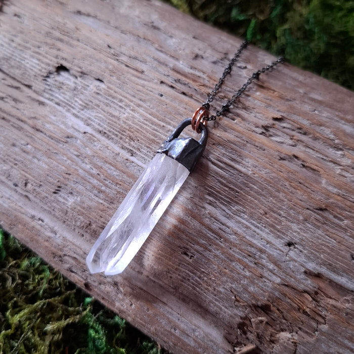 Copper and Clear Quartz Pendant
