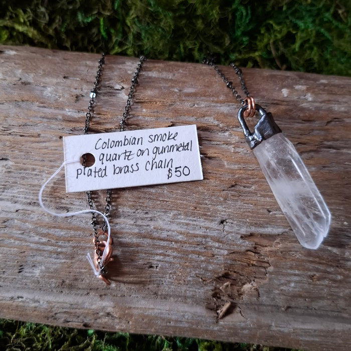 Copper and Clear Quartz Pendant