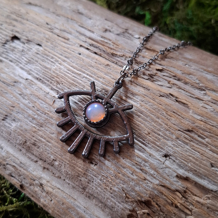 Copper and Opalite Eye Necklace