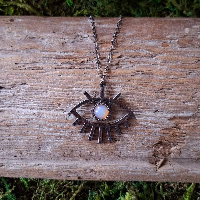Copper and Opalite Eye Necklace