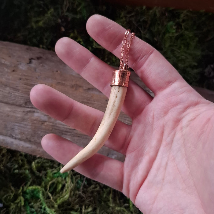 Copper Antler Tine Necklace