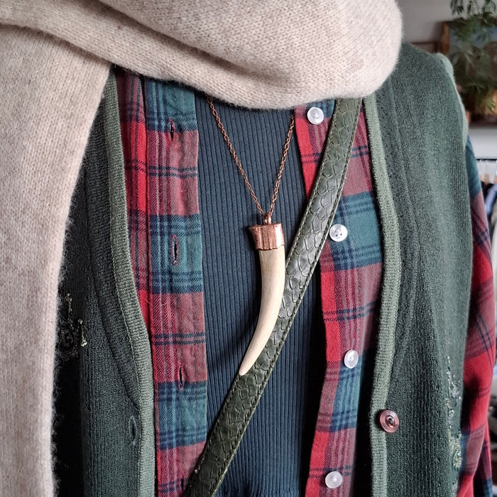 Copper Antler Tine Necklace