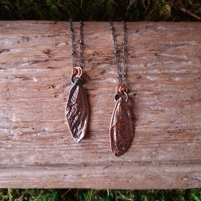 Copper Cicada Wing Pendant
