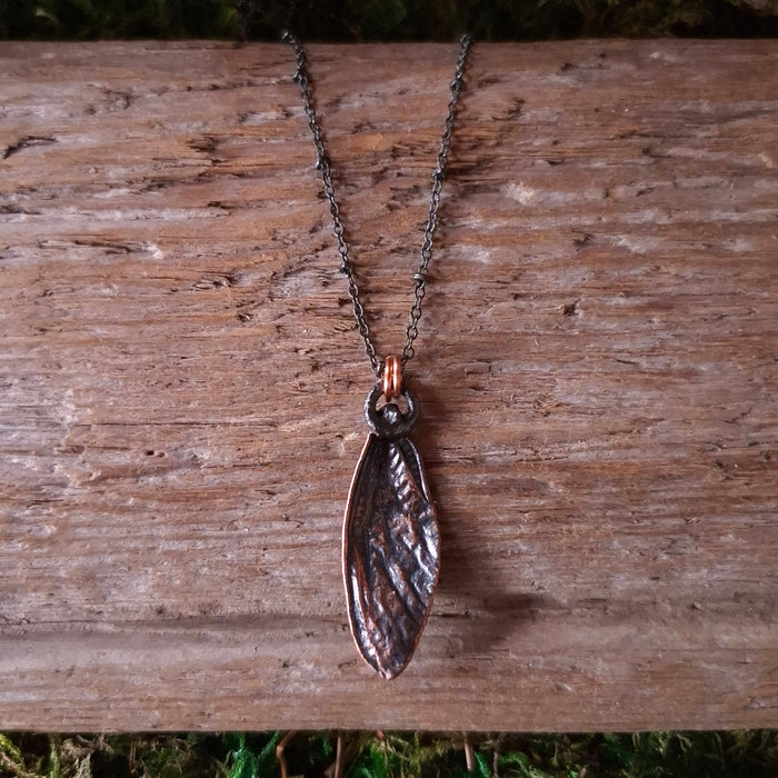 Copper Cicada Wing Pendant