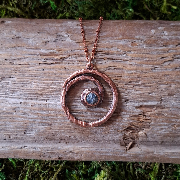 Copper Kyanite Spiral Necklace
