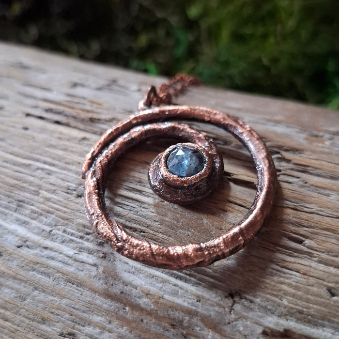 Copper Kyanite Spiral Necklace