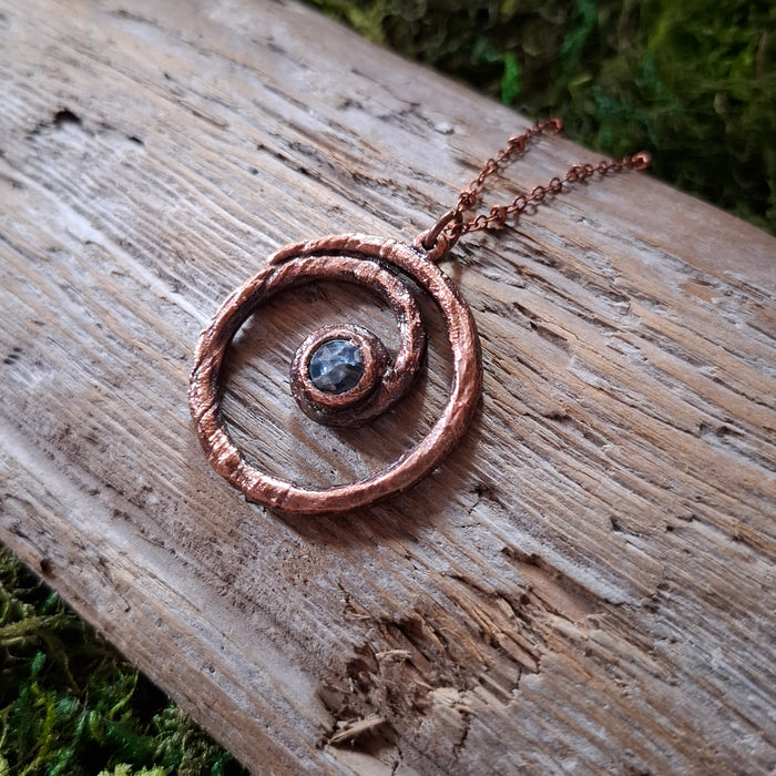 Copper Kyanite Spiral Necklace