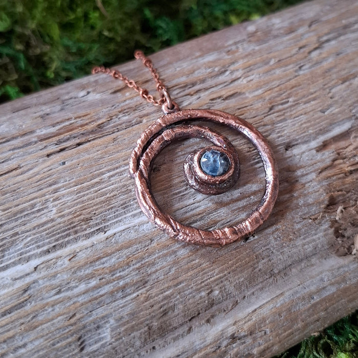 Copper Kyanite Spiral Necklace