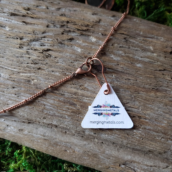 Copper Lemon Quartz Moon Necklace