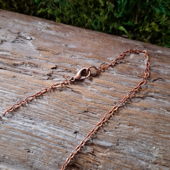 Copper Moonstone Luna Moth Necklace