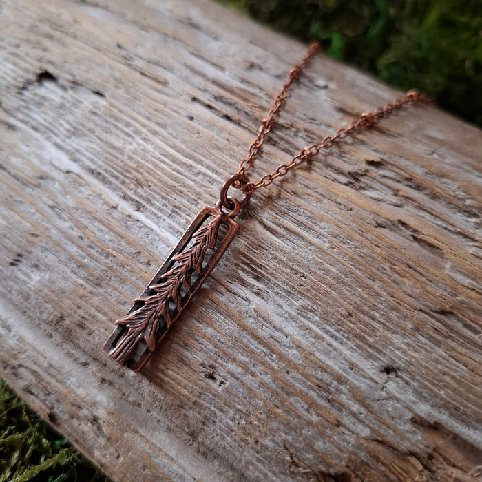 Copper Pine Tree Necklace
