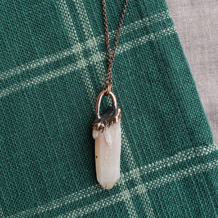 Copper Quartz Point Pendant