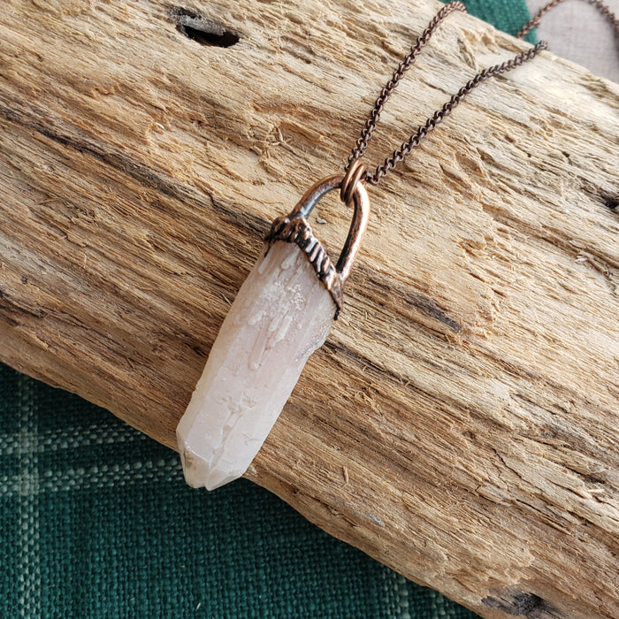 Copper Quartz Point Pendant