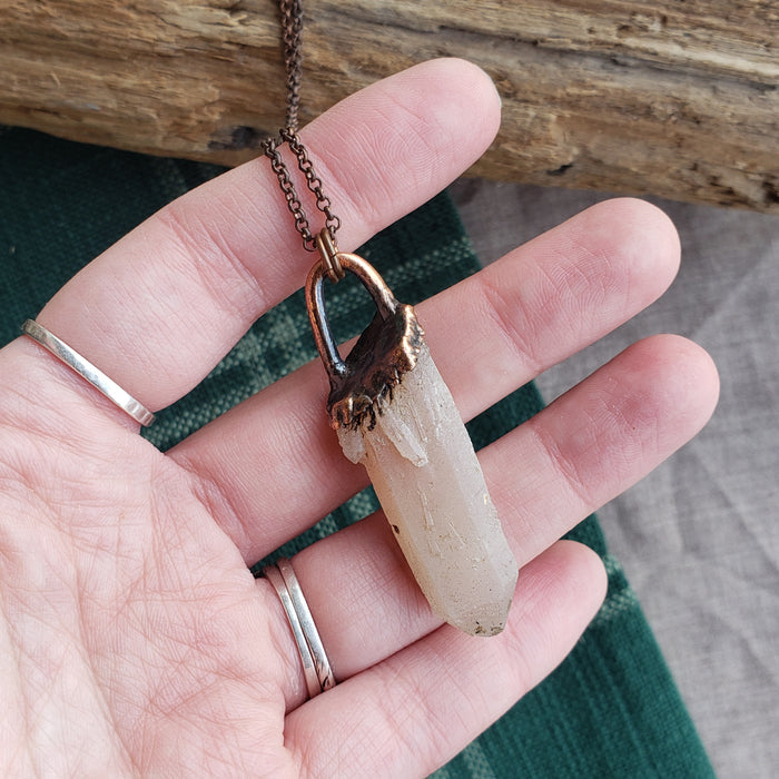 Copper Quartz Point Pendant