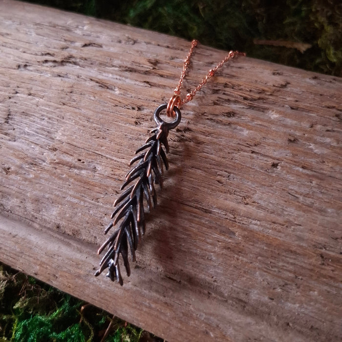 Copper Sugi Cedar Pendant