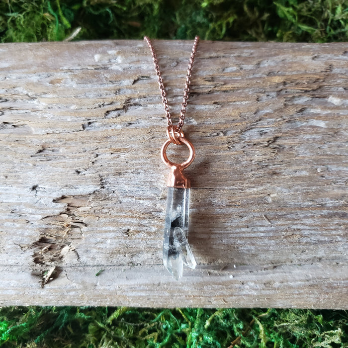 Copper Tibetan Carbon Quartz Pendant