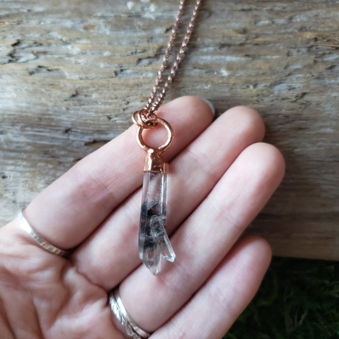 Copper Tibetan Carbon Quartz Pendant