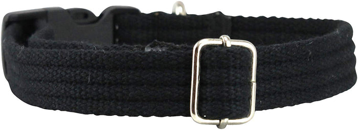 Cotton Web Adjustable Dog Collar 4 Sizes Black