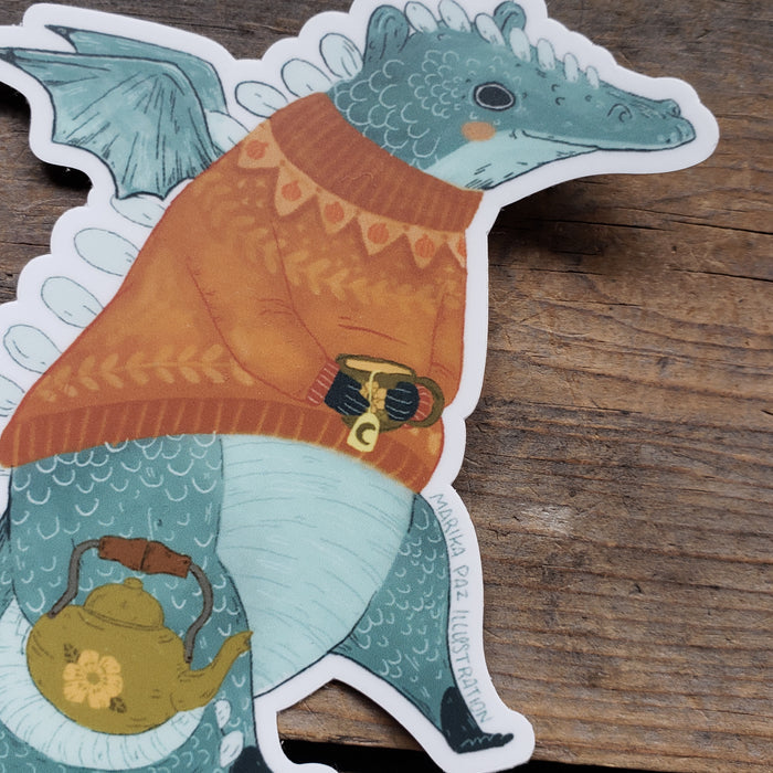 Cozy Dragon Vinyl Sticker