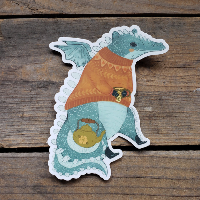 Cozy Dragon Vinyl Sticker