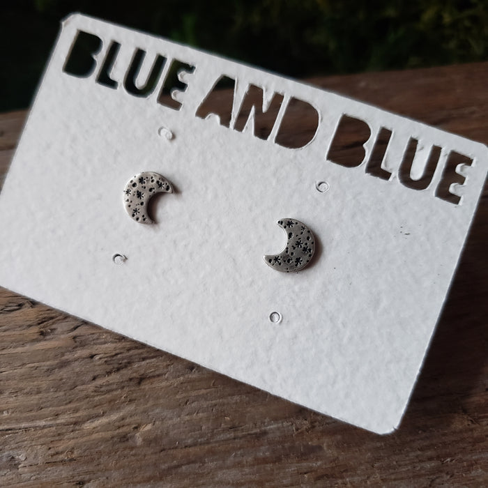 Crescent Moon Stud Earrings
