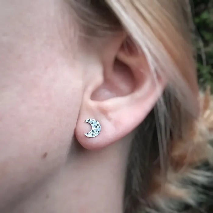 Crescent Moon Stud Earrings