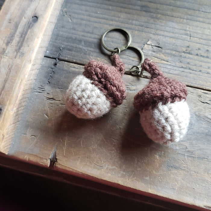 Crochet Acorn Keychain