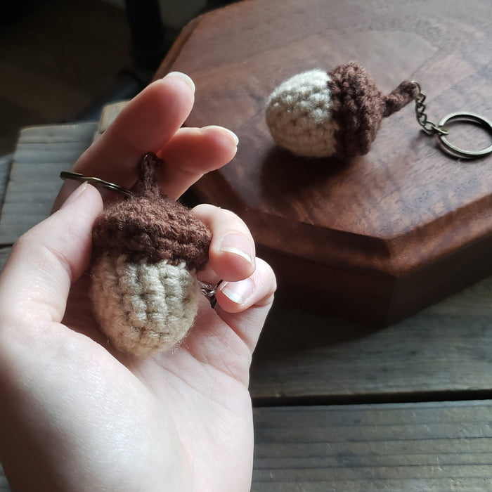 Crochet Acorn Keychain