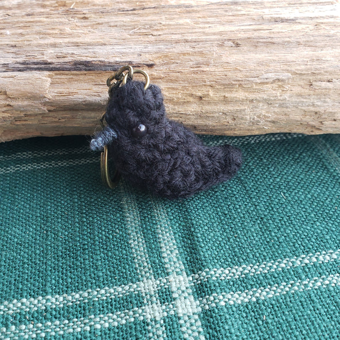 Crochet Crow Plush Keychain