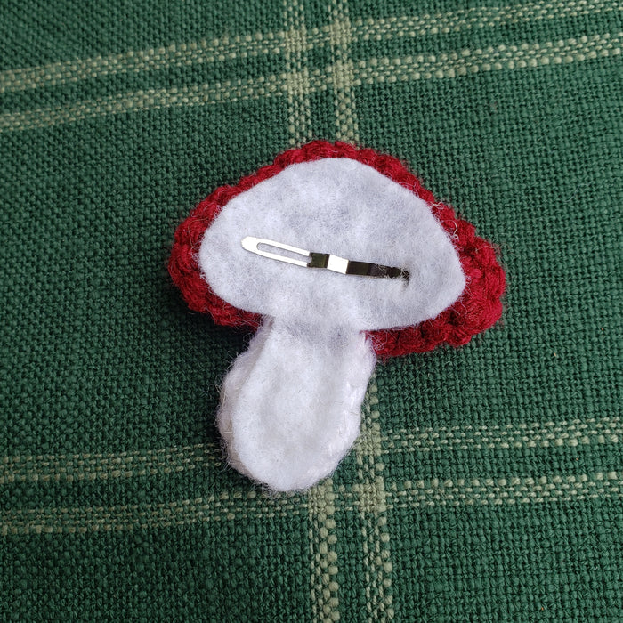 Crochet Mushroom Hairclip