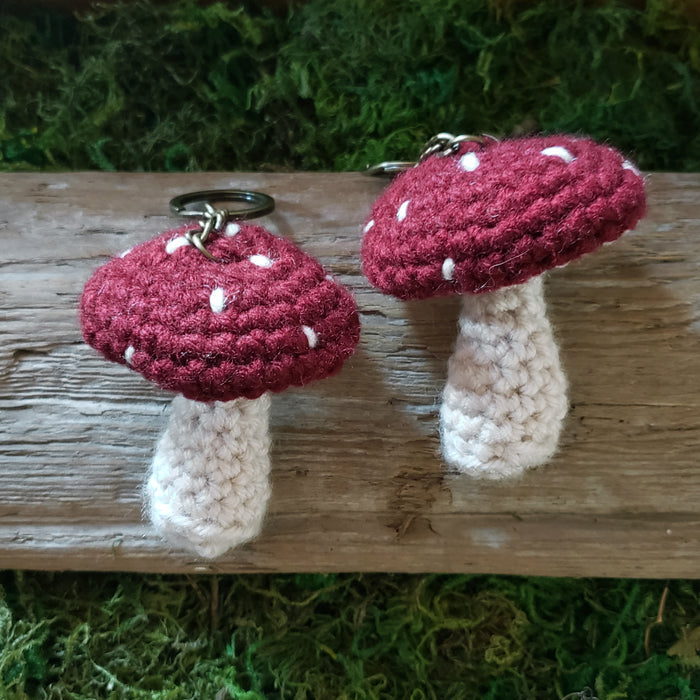 Crochet Mushroom Plush Keychain