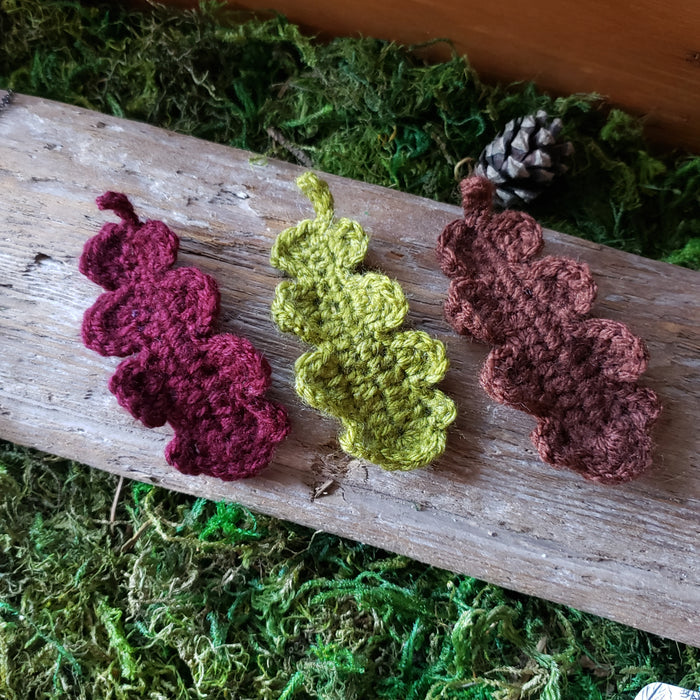 Crochet Oak Leaf Hairclip