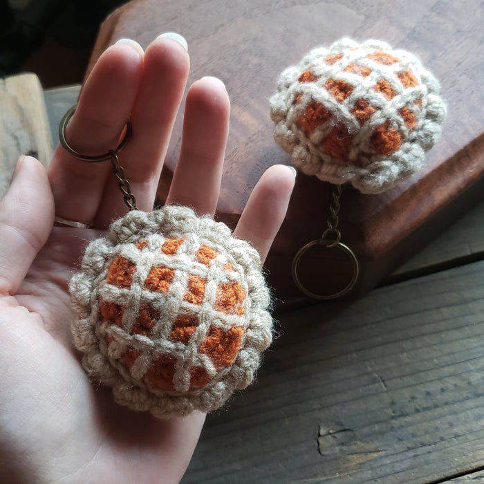 Crochet Pumpkin Pie Keychain