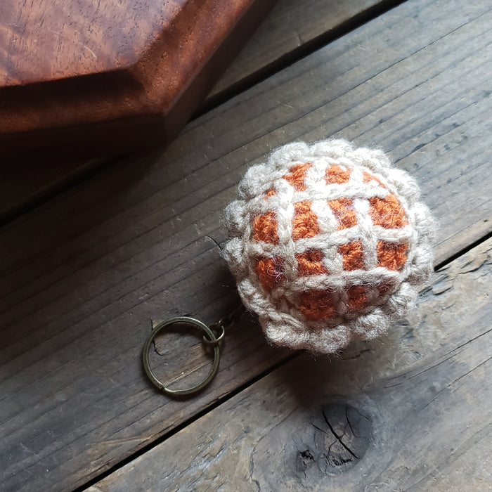 Crochet Pumpkin Pie Keychain