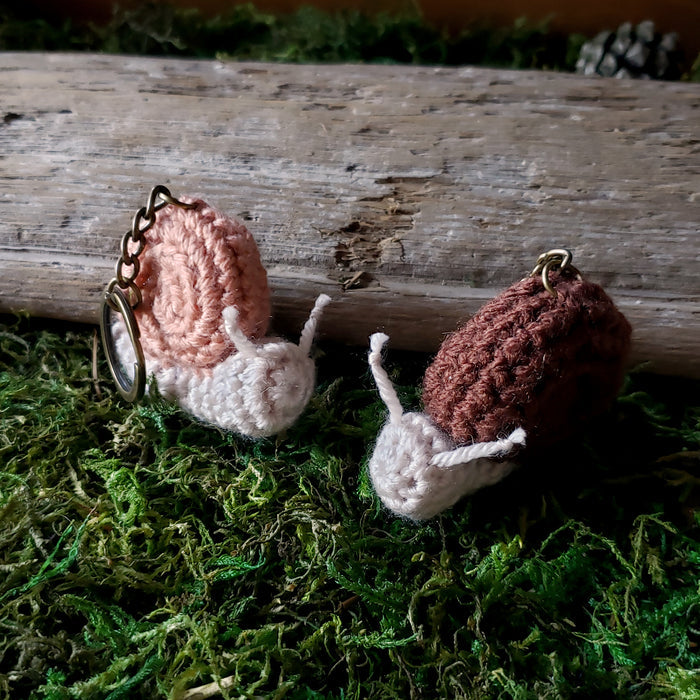 Crochet Snail Plush Keychain