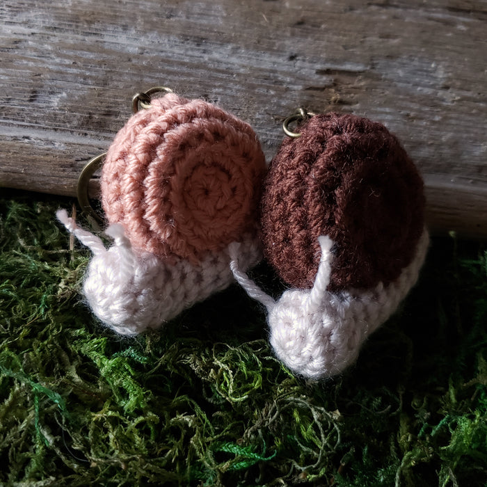 Crochet Snail Plush Keychain