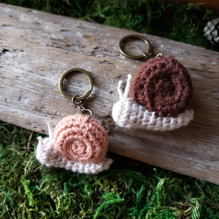 Crochet Snail Plush Keychain