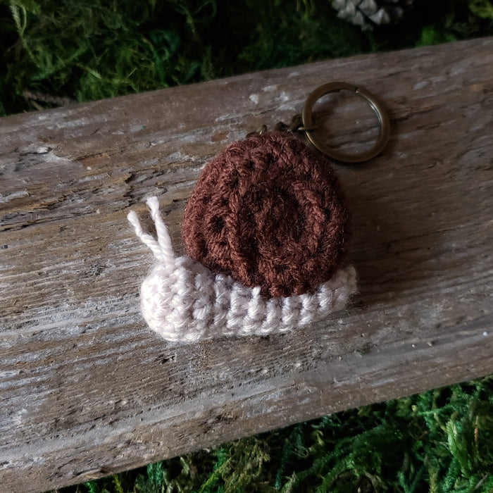 Crochet Snail Plush Keychain