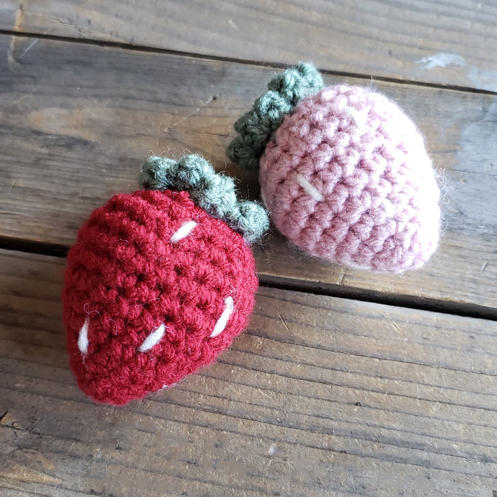 Crochet Strawberry Plush Keychain