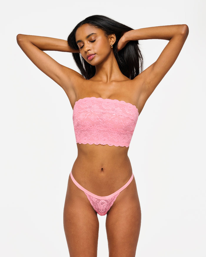 Pink Bralette - Never Say Never Curvy Flirtie Bandeau Bra