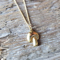Dainty Brass Mushroom Pendant