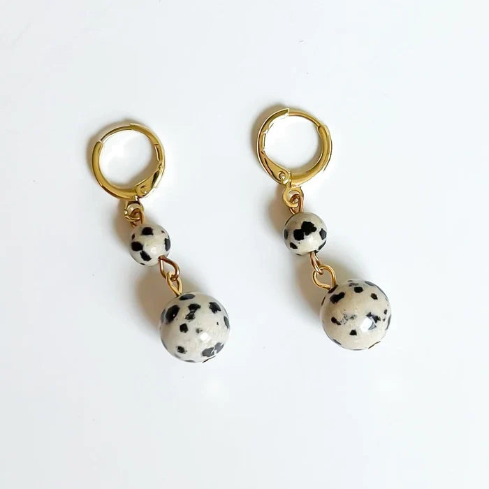 Dalmatian Jasper Drop Earrings