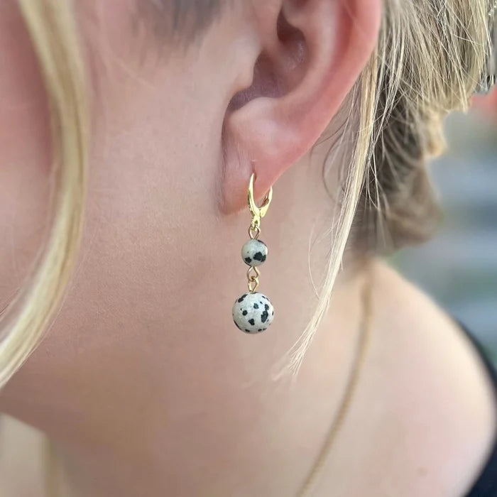 Dalmatian Jasper Drop Earrings