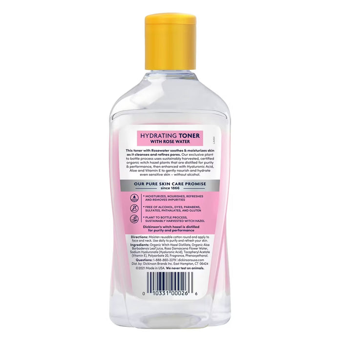 Dickinson's Enhanced Witch Hazel Alcohol-Free Hydrating Toner with Rosewater 16 oz - 6 Pack