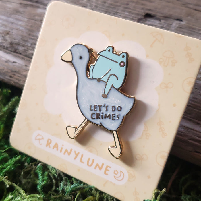 "Do Crimes" Frog and Goose Enamel Pin