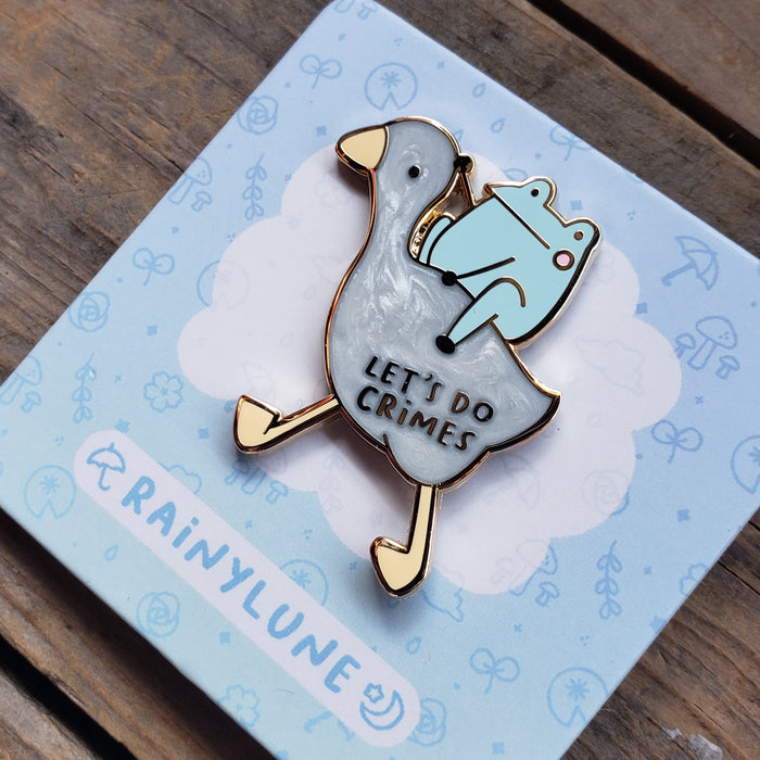 "Do Crimes" Frog and Goose Enamel Pin