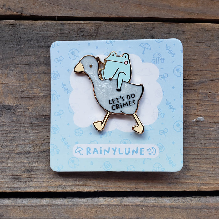 "Do Crimes" Frog and Goose Enamel Pin