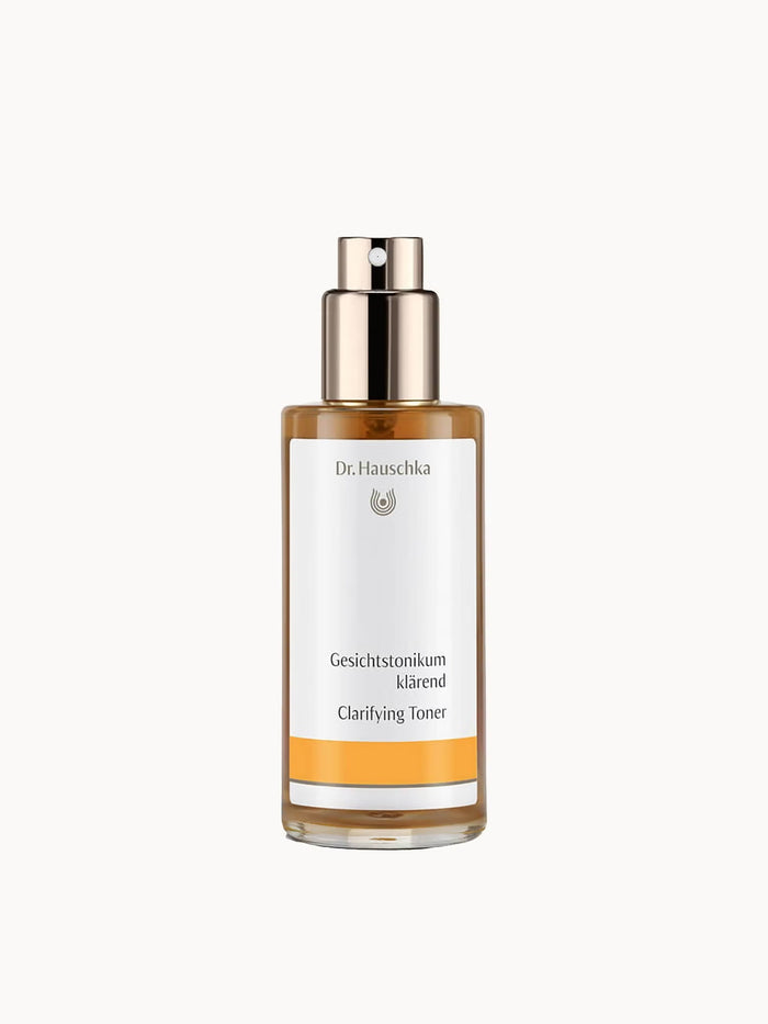 Dr. Hauschka Clarifying Facial Toner in a 100ml bottle, featuring natural ingredients and a clear liquid for skin refreshment.