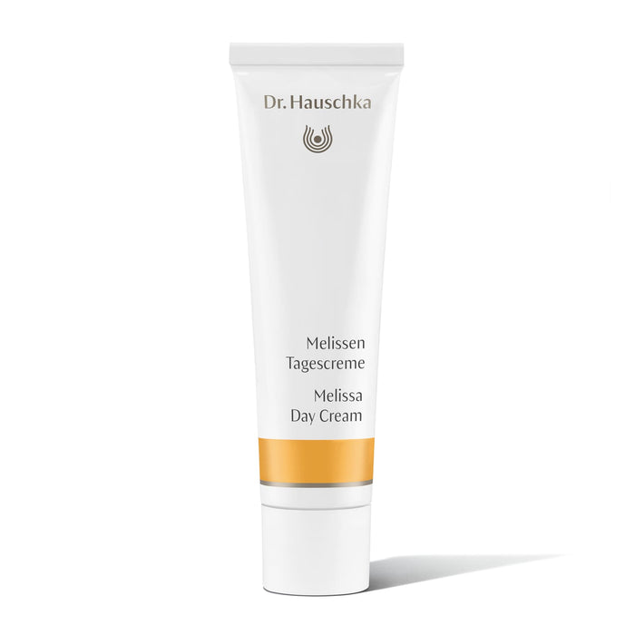 Dr. Hauschka Melissa Day Cream 30ml, natural moisturizer in a white jar, designed to restore skin balance and hydration.