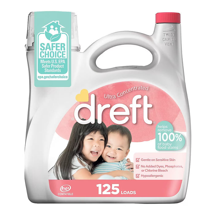 Dreft Ultra Concentrated Liquid Laundry Detergent, 125 Loads, 170 fl. oz.